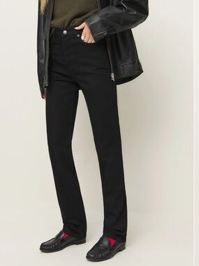 Reformation Cynthia High Rise Straight Long Jeans in Black Size 27 Long